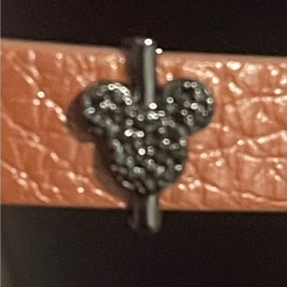 Disney Mickey Mouse Silhouette Pave Hematite Charm
